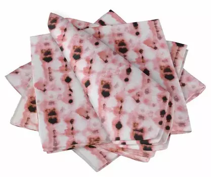S4Sassy Pink Ombre Tie-Dye Праздничные вечеринки Скатерть Столовое белье Многоразовый набор обеденных салфеток 22 x 22 (Пакет 22 x 22 (Pack of 6) лососевый