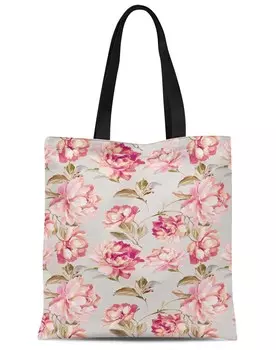 S4Sassy Розовые листья и гвоздика с цветочным принтом Холстовая сумка для покупок Сумка для переноски Повседневная сумка через плечо 16x12 16x12 Inches бледно-розовый