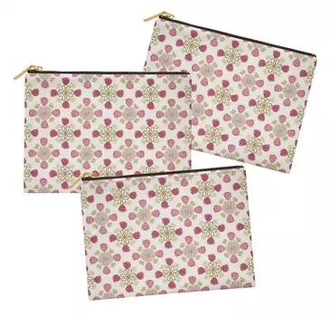 S4Sassy White Aster & Roses Damask 3 шт. Печатный многоцелевой чехол на молнии для макияжа Сумка-органайзер для туалетных принадлежностей-6 x 8 6 x 8 Inches белый