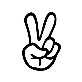 S51176 # Ручная наклейка со знаком мира на автомобиль, виниловая наклейка, водонепроницаемые декоративные наклейки для автомобиля 10x15cm белый