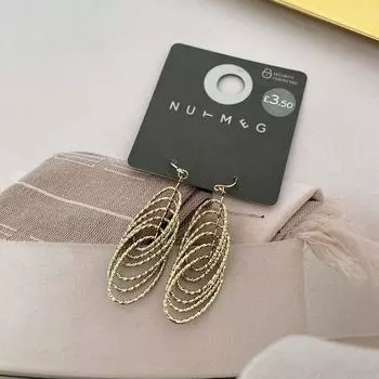 S56 Qingdao Fashion Jewelry Temperament Wild Ferrule Mesh Stylish Trendy Beautiful Earrings for Women Default