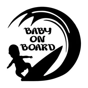 S60291 # наклейка для серфинга для мальчиков на доске автомобиля, виниловая наклейка, водонепроницаемые украшения, наклейки для автомобиля 15x15cm белый