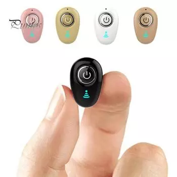 S650 1Pc Mini In-Ear Wireless Bluetooth-совместимые стереонаушники с кнопочным управлением гарнитура бежевый
