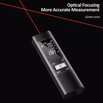 S80 Лазерный дальномер 80M Ручной дальномер +-2 мм Высокоточный цифровой мини-дальномер S60 чёрный