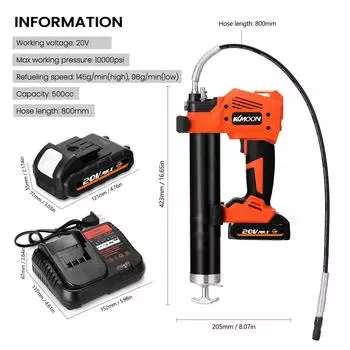 S88 Беспроводная аккумуляторная электрическая машина для смазки автомобиля Инструмент для заправки смазочного масла высокого давления EU Plug разноцветный
