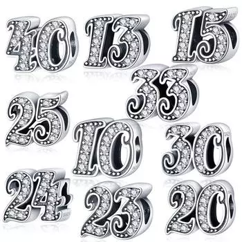 S925 Белая медь Счастливое число Подвеска Ювелирные изделия Циркон Ожерелье DIY Аксессуары