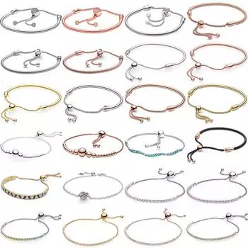 S925 Бисерный скользящий браслет для браслета DIY ювелирные изделия