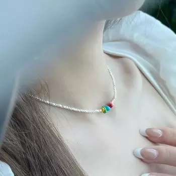 S925 чистое серебро дофаминового цвета, ожерелье в виде фасоли, браслет для девочек, цепочка на ключицу