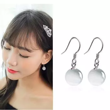 S925 Чистый Серебристый Ушной Крючок Женский Простой и Легкий Роскошный Изысканный Серебряный Орнамент Серебряный Неаллергенный Универсальный
