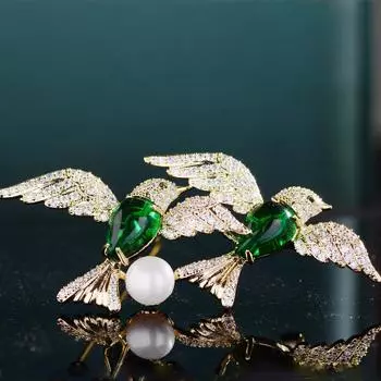 S925 красивая национальная ветрозеленая брошь Fly With Me Bird, элегантная темпераментная одежда, пальто, куртка, костюм, аксессуары на булавке, новинка