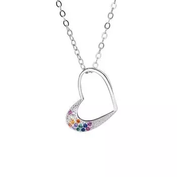 Кулон в форме любящего сердца из стерлингового серебра S925 в корейском стиле, стильные, простые и универсальные серебряные аксессуары 925