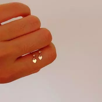 Серьги-гвоздики в форме сердца из стерлингового серебра S925 с миниатюрным и простым дизайном в стиле темпераментного меньшинства, женские, ухаживающие за ушами 925