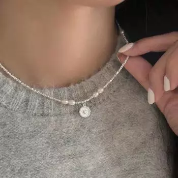 S925 «Любящее сердце» из стерлингового серебра, круглое фирменное серебряное ожерелье для женщин, стиль Ins, элегантное украшение во французском стиле, маленькие кусочки серебряного ожерелья, украшение 925