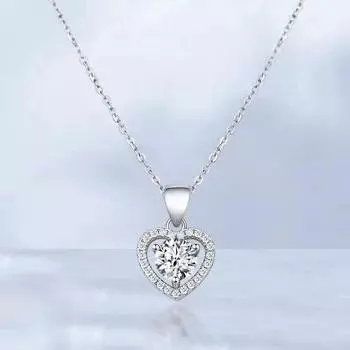 S925 Любящее сердце из стерлингового серебра муассанит ключичное ожерелье Женское легкое роскошное модное универсальное нишевое колье аксессуары 925