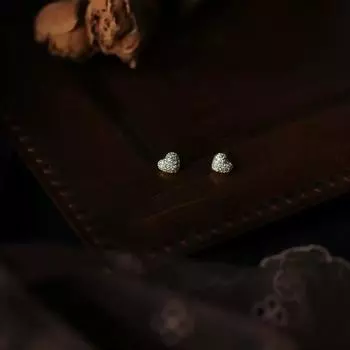 S925 Любящее сердце из стерлингового серебра с цирконием блестящие милые мини-изысканные повседневные модные серьги Джокер 925