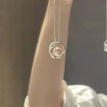 S925 Lucky Park Light Luxury Minority Design высококачественное белое снежно-горное розовое ожерелье из стерлингового серебра для женщин 925