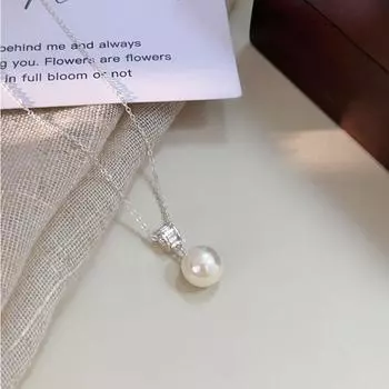 S925 Niche Ins Design Высококачественное стерлинговое серебро с жемчугом Серебряные ювелирные изделия Простое универсальное ожерелье 925