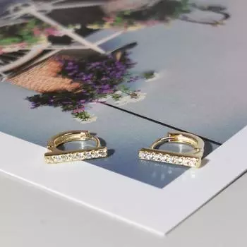 S925 Посеребренная 14-каратная пряжка для ушей Женская легкая роскошная серьга-зажим для ушей золотой