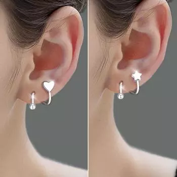 Серьги-пусеты Звезда Серьги-пусеты на винтах Tik Tok Live Компактные серьги Простые Вращающиеся серьги на пружине Любовные серьги
