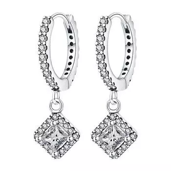 S925 посеребренные винтажные модные серьги-гвоздики с блестящими логотипами серьги-пряжки для ушей ювелирные изделия своими руками для женщин