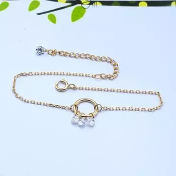 S925 посеребренный умный браслет из 14-каратного золота, женский нишевый индивидуальный круговой браслет с цирконом, ювелирные изделия Dunli 22CM