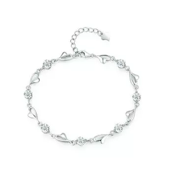 S925 Серебро D Цвет Муассанит Сердце Океана Браслет для Женщин Высокоуглеродистый Бриллиантовый Браслет 1CTMoissanite