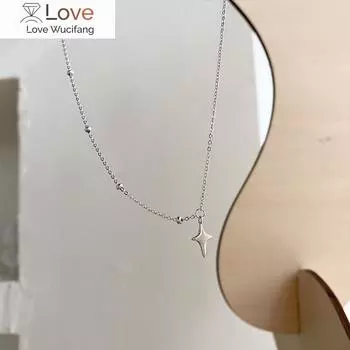 S925 серебро круглая звезда кулон ожерелье для женщин ключица цепочка Свадебная вечеринка подарок ювелирные изделия золотой