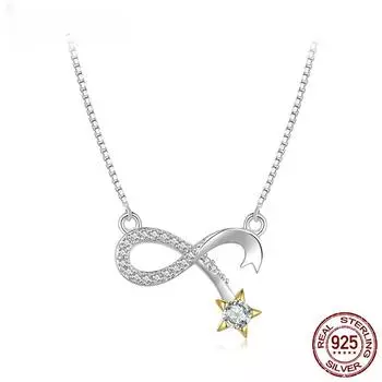 S925 серебро кулон «Бесконечность любви» ожерелье метеор на шею для женщин подарок на юбилей ювелирные изделия