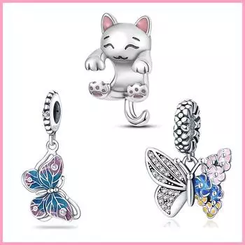 S925 серебро Ловец снов и фигурка восемь Шарм подходит для оригинального браслета и браслета для изготовления модных DIY