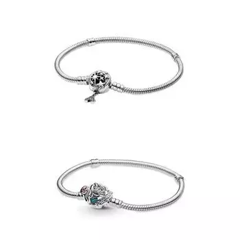 S925 Серебро Русалка Звезда Циркон Пряжка Браслет Подходит Оригинальный Браслет Из Бисера Очарование Diy Модные Ювелирные Изделия Подарок 16cm