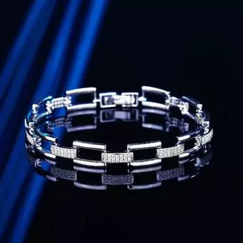 S925 Серебряная цепочка Прямоугольный браслет-цепочка Ins Нишевый дизайн Простой темперамент Универсальный Интернет-знаменитости Ручные украшения Подарок на день рождения 16CM