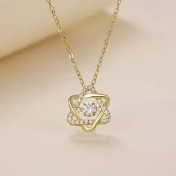 S925 серебряная цепочка с гексаграммой женская бьющееся сердце звезда ключичная цепочка модная умная подвеска 925 Silver белого золота