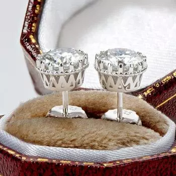 S925 Серебряная пластина, платина, 2 карата, пара серег с муассанитом, цвет D, Vvs1, ювелирные изделия-гвоздики для женщин, свадебный подарок 2ct a Pair