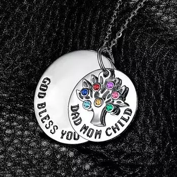 S925 серебряное европейское и американское модное двухслойное круглое маленькое колье в виде дерева 925 silver