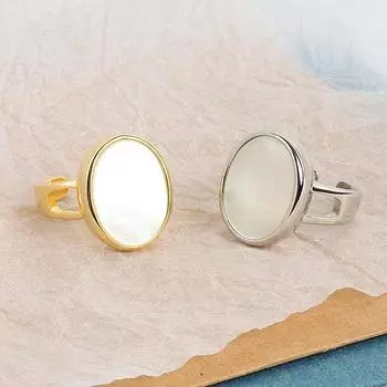 S925 Серебряное гладкое овальное круглое кольцо с открытым пальцем, кольца для женщин, ювелирные изделия, подарки, тренд Adjustable золотой