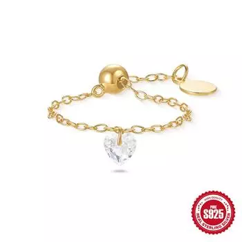 S925 Серебряное легкое роскошное инкрустированное цирконием кольцо женское открывающееся приливное серебряное ювелирное изделие регулируемое цепочное кольцо Opening Adjustable