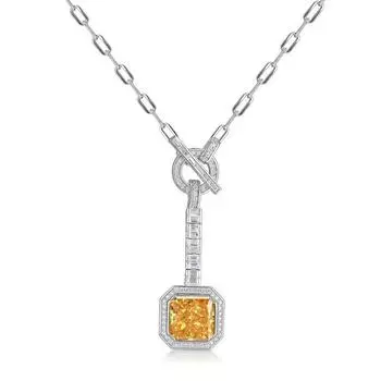 S925 Серебряное ожерелье для женщин, окружающее ледяную огранку, высокоуглеродистый алмаз, модная длинная цепочка на ключицу для волос