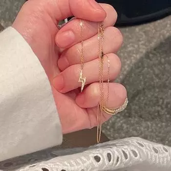 S925 Серебряное ожерелье с молнией и бриллиантами, женское высококачественное светлое роскошное универсальное индивидуальное двойное ожерелье на ключице 925