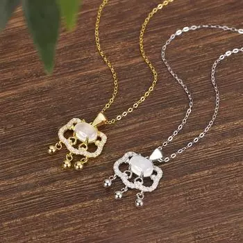 S925 Серебряное ожерелье с замком безопасности Xiangyun Ruyi, летнее женское легкое роскошное ожерелье премиум-класса Sense Commuter с длительным сроком службы, цепочка на ключицу 925 Silver белого золота