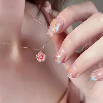 S925 Серебряное Серебряное Серебряное Ожерелье Taohuai Цветочная Цепочка Celasi