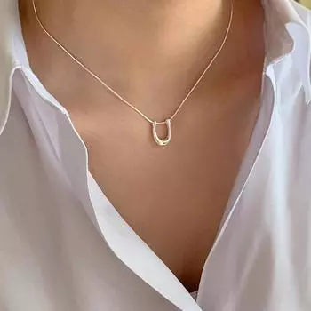 S925 Серебряное U-образное ожерелье, цепочка со змеиными костями, простой доступный роскошный модный дизайн, ожерелье в форме подковы, серебряные аксессуары 925 серебряный