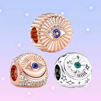 S925 серебряные цвета и сверкающие всевидящие глаза, очаровательные забавные ювелирные аксессуары для женских браслетов, изготовление своими руками