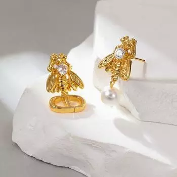 S925 серебряные иглы с асимметричными буквами, серьги высокого уровня, легкие, роскошные, темпераментные, жемчужные украшения для ушей