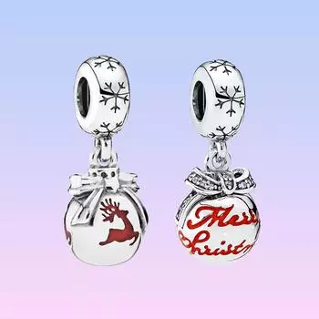 S925 Серебряные рождественские подвески-подвески подходят к оригинальному браслету DIY ювелирные изделия для женщин подарок на день рождения
