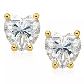 S925 серебряные серьги-гвоздики с муассанитом в форме сердца, сверкающие огранки D, цвет, бриллианты, серьги для женщин, 0,6-1,0 карата, серьги с муассанитом, ювелирные изделия 5.5x5.5mm Moissanite