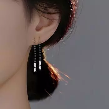 S925 Серебряные серьги с геометрическим цирконием и вспышкой, женские легкие роскошные серьги с кисточками в холодном темпераменте