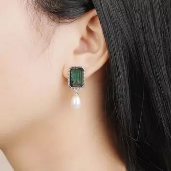 S925 Серебряные серьги с кристаллами, винтажные жемчужные серьги, женский простой рождественский подарок 3cm