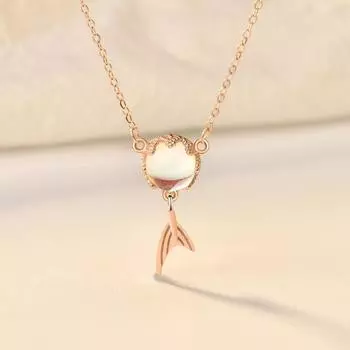 S925 Серебряные украшения Маленькая красная книга Японская фея Золотое ожерелье Ins Инкрустация камнем Лесная русалка Ожерелье