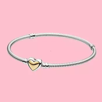 S925 Серебряный браслет-цепочка в форме сердца со змеиной костью для женщин, элегантные ювелирные изделия, подарки на день рождения 16cm