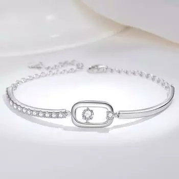 S925 Серебряный браслет для женщин, легкий роскошный нишевый модный браслет из муассанита с бьющимся сердцем 925